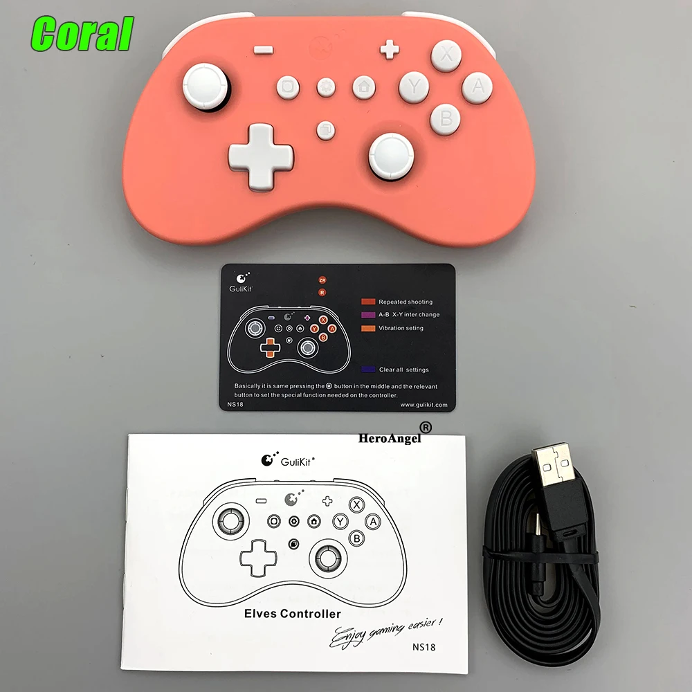 GamePads Gulikit NS19 Elves Pro Controller Wireless GamePad Dual Vibration Motor Turbo Joystick for Switch Windows IOS Android Dropship