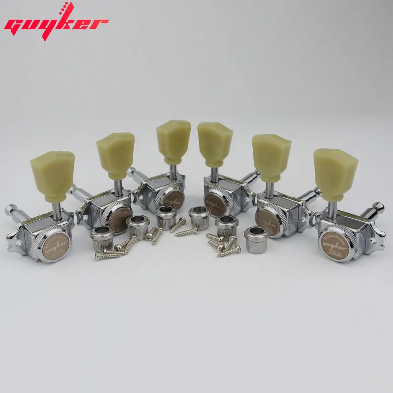 Kablar GUYKER 3R3L LOCKING String Vintage Deluxe Electric Guitar Hine Heads Tuners Nickel /Chrome Tuning Pinns