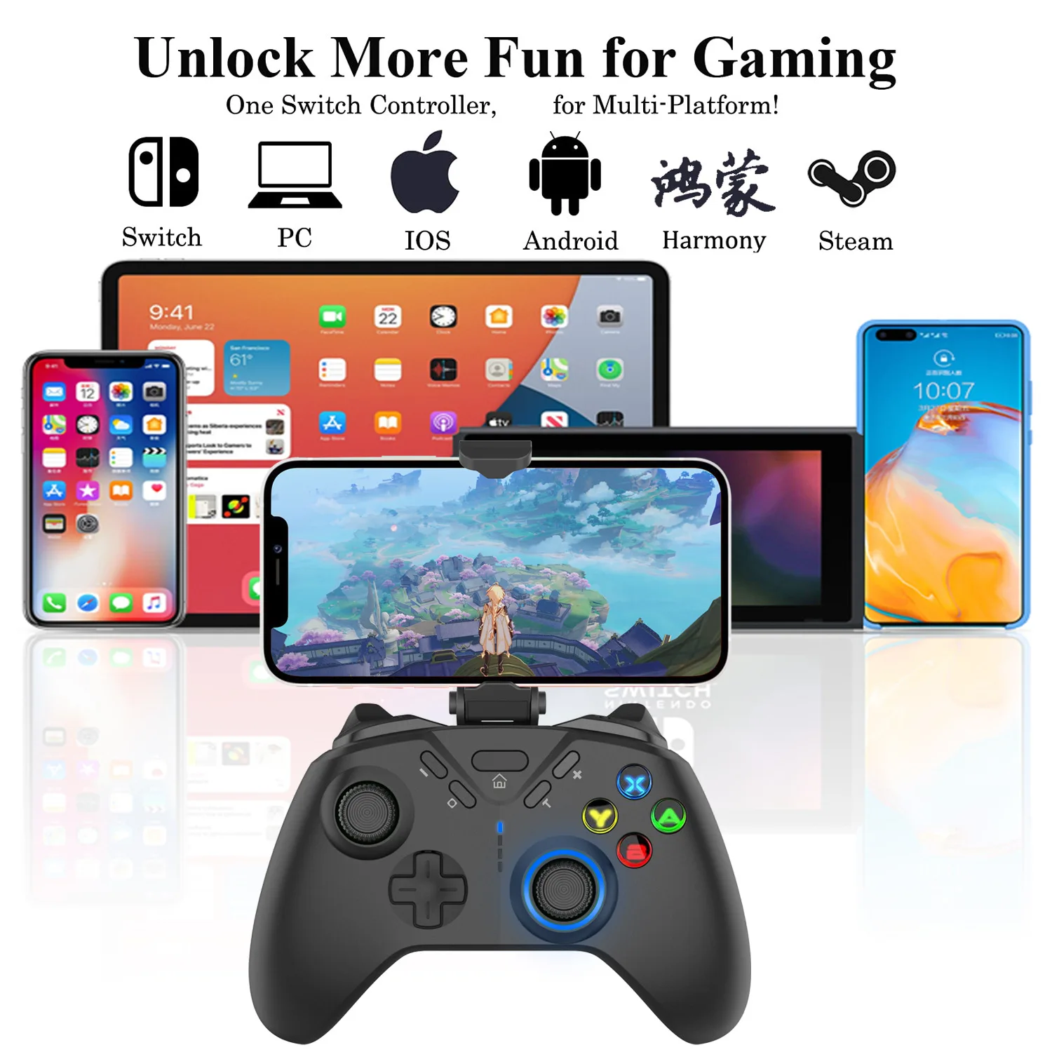 Gamepads nswitch OLED Wireless Bluetooth Gamepad Pro Game Controller Support Steam iOS Android BT5.0 Gamepad 2022 Ny ankomst