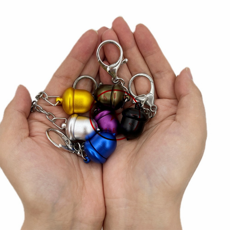 Mini Colorful Smoking Aluminium Alloy Acorns Shape Storage Container Snuff Bottle Pill Spice Miller Herb Tobacco Case Pill Stash Keychain Cigarette Holder DHL