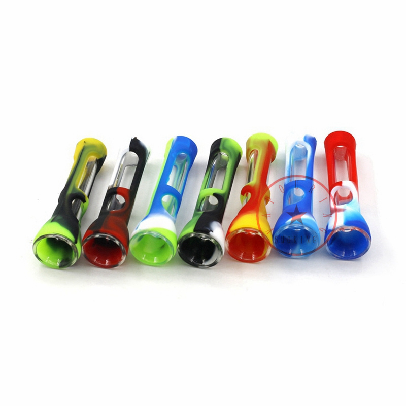 Ultime piubi di vetro in silicone colorati a secco a secco a corna tabacco ciotola filtro portatile portatile portatili catter catter bat un battito di sigaretta un colpo di sigaretta punte punte