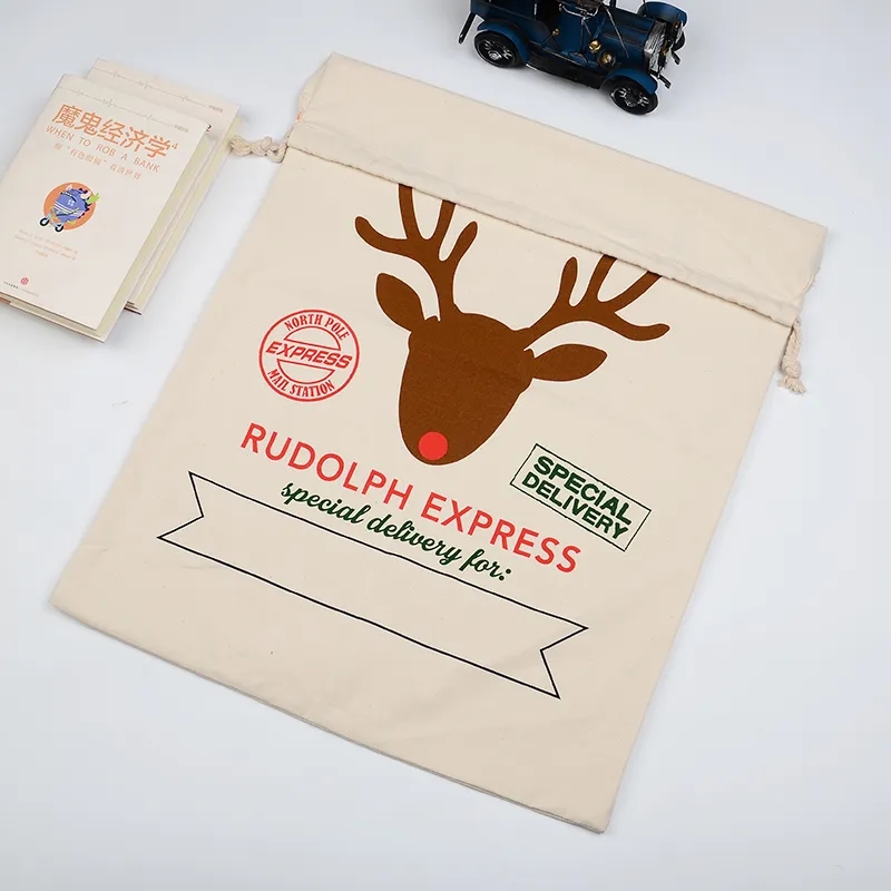 Санта -мешка монограммируемые рождественские подарочные пакеты Santasack Backsing Bag Santaclaus Deer 33 Designs В наличии в наличии