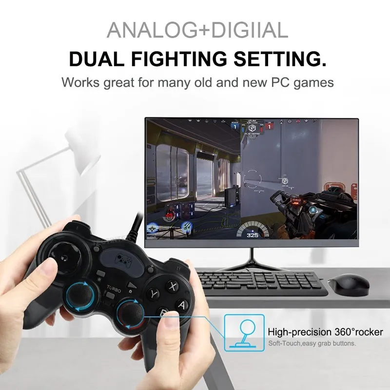 Gamepads 7in1 Wired Controller Gamepad Android Joystick Joypad with OTG Converter For PS3/PS4/PC/PC360 For Switch NS support steam games