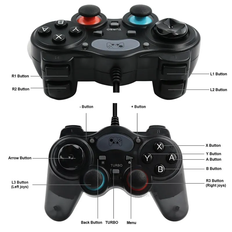 GamePads przewodowy kontroler gamepad Android smartfon Joystick PC Joypad Control dla PS3/PS4/PC360 dla Switch NS Wsparcie parowe gry parowe