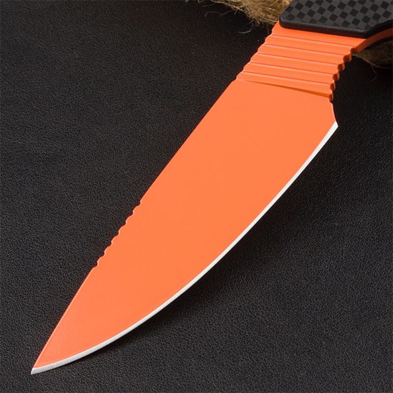 BM 15600or Blade fixe couteau orange D2 Blade Nylon Verre Fibre Patriés Couteaux de poche de survie