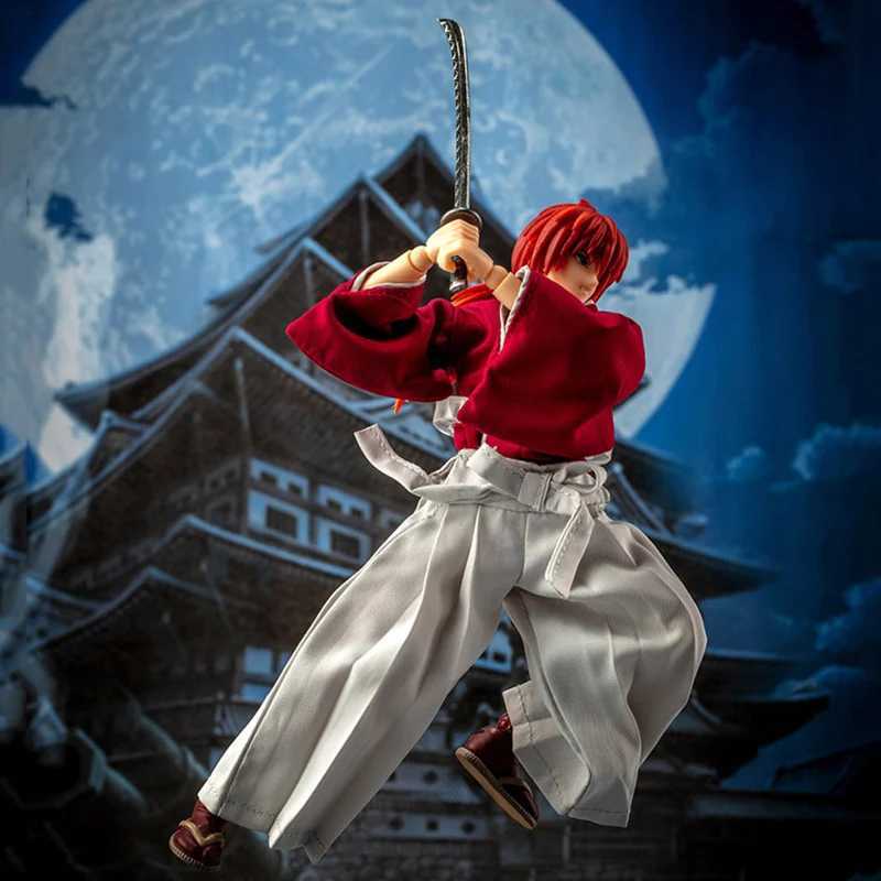 Anime Manga Dasin Model Rurouni Kenshin Himura Kenshin Sagara Sanosuke Shishio Makoto PVC Action Figur Anime GreatToys Kensin Model Toy 240413