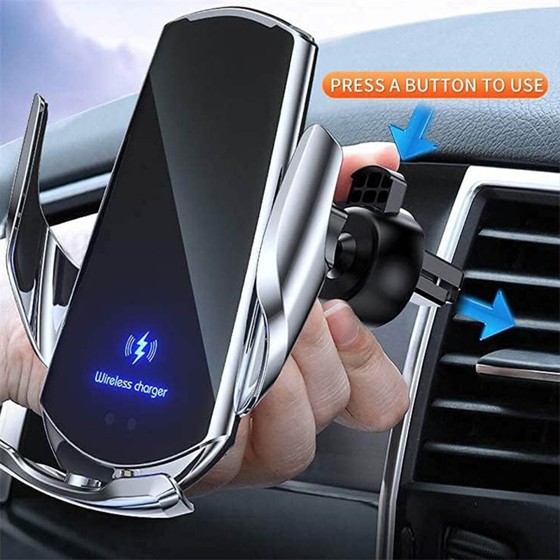 Q3 Smart Sensor Car Phone Wireless Charger 15W Charge rapide Téléphone de téléphone de voiture à charge automatique pour iPhone 15 14 13 12 11 Plus Pro Max et tous les Qi activent Android Smarphone