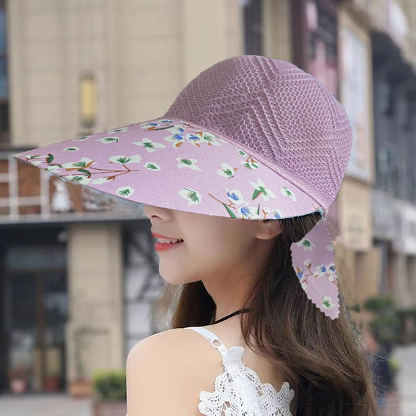 2024 NOUVEAU HAT HAPE SUMBRE SUMBRE SUMBRE Version coréenne Version coréenne de la mode Sun Hat Outdoor Travel Beach Face Mask Sun Hat