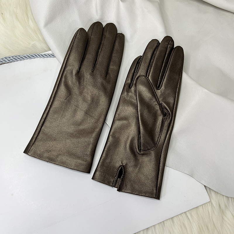 Unisex Unsex Unined Metallic Leather Handschoenen koehide handschoenen dames schapenvachtige handschoenhandschoenhandschoengroeven
