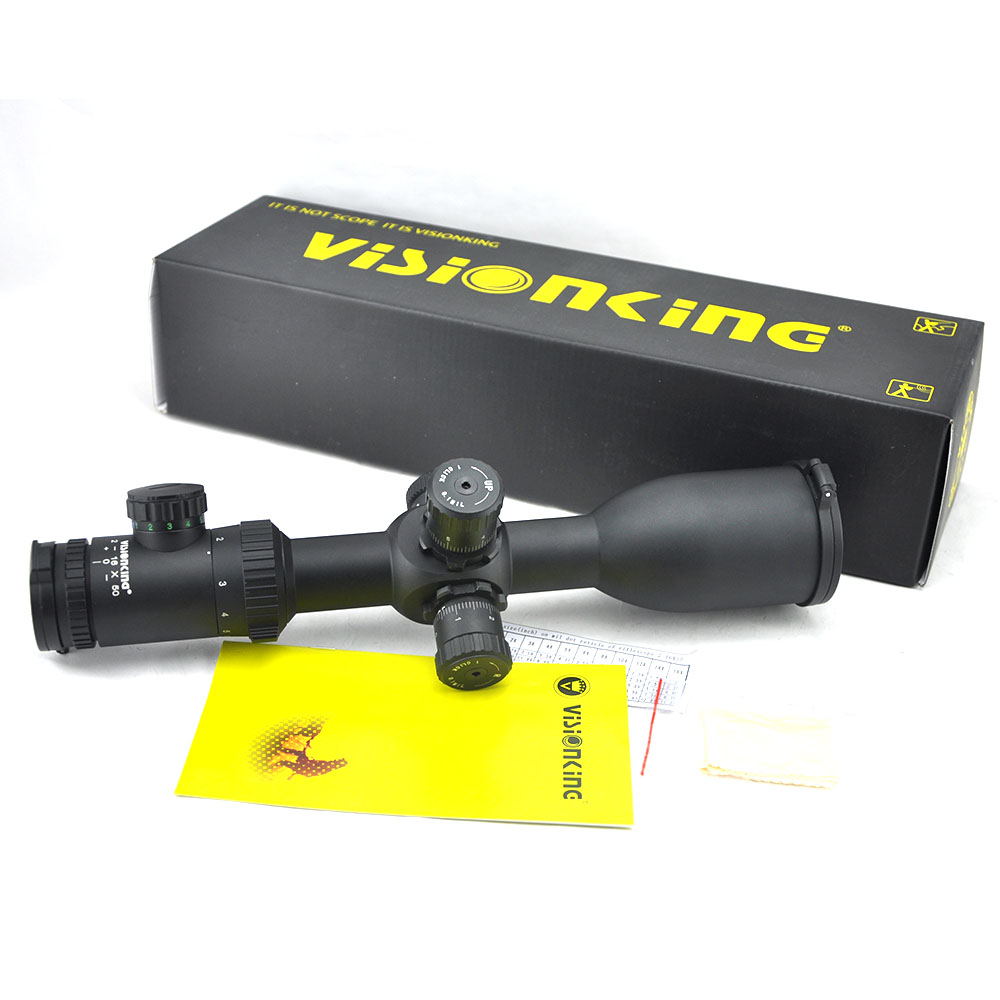 VisionKing 2-16x50 SFP Riflescope Waterproof FMC Turret Lock Side Focus 30mm Tube 0,1 Mil Mil-Dot Red Illuminated Huntical Sight for .338