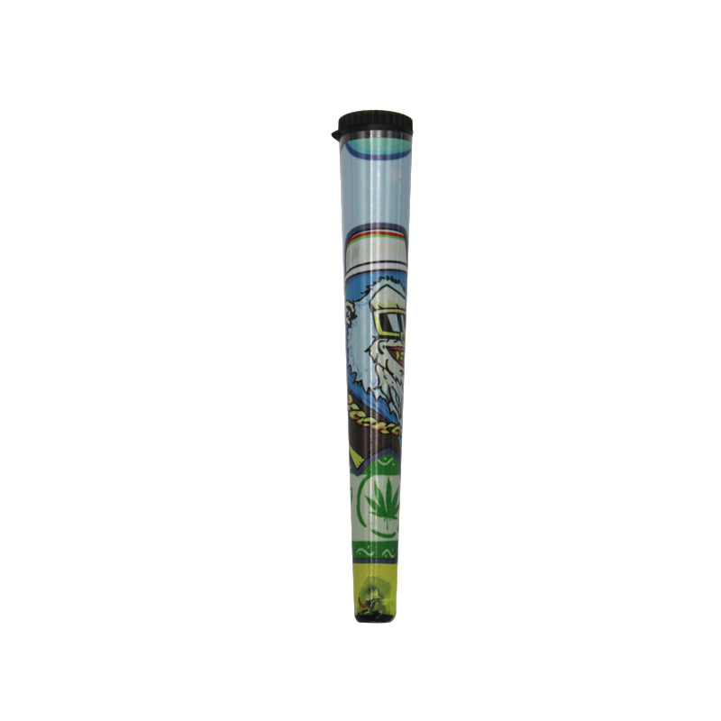 Tobacco Plastic Doob Tube Stash Jar Colorful Print of One-piece Cover 115mm Herb Storage Case Cigarette Rolling Cone Paper Joint Holder Pill Box Airtight Sealed