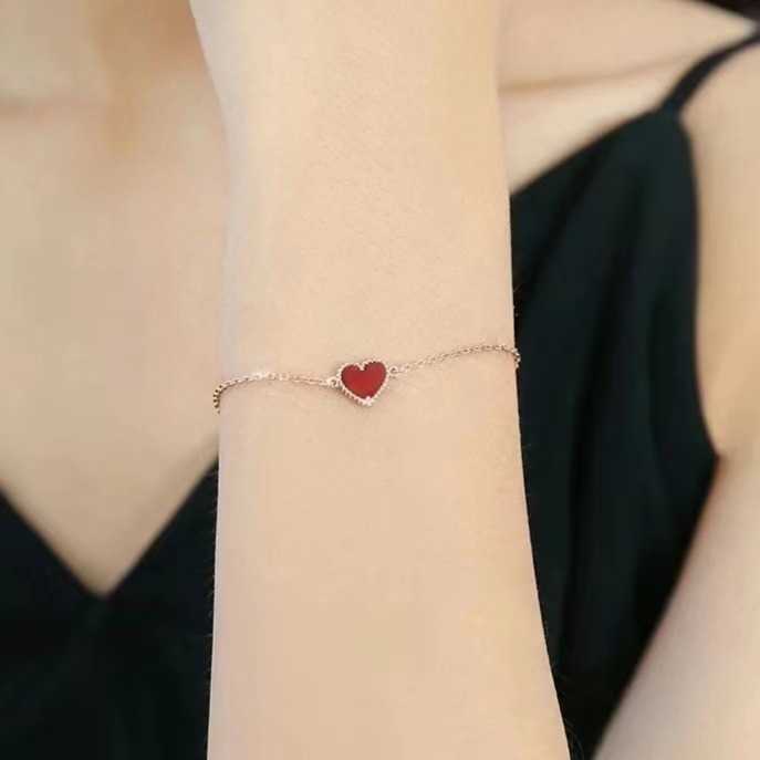 Дизайнер v Golden Van Love Ожерелье женского сердца персиковое браслет -браслет.