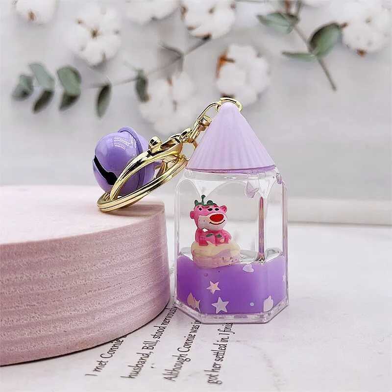 Keychains Lanyards Creative Oil KeyChain Quicksand Pencil Key Chain Womens Bag Pendant Gift Wholesale