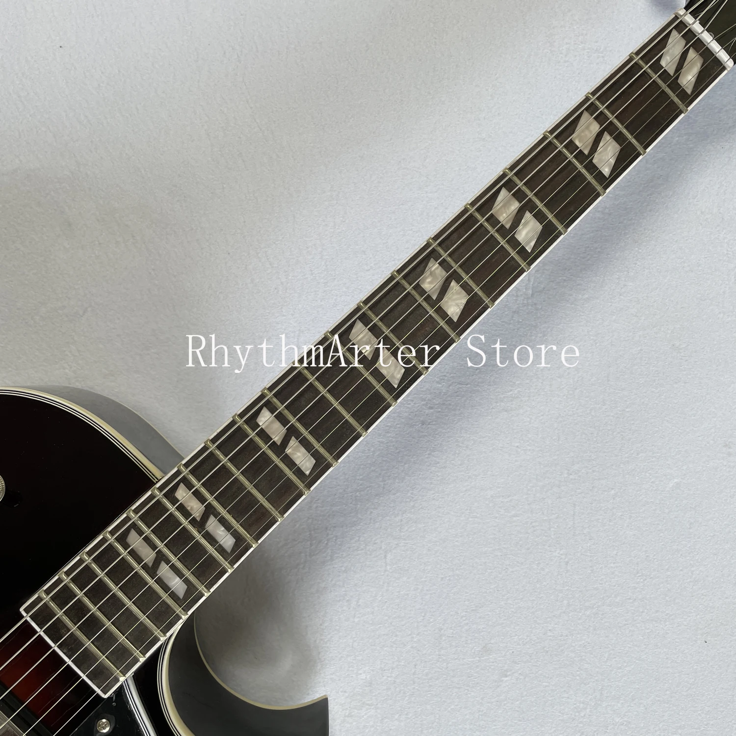 Cables High quality jazz guitar black side gradient yellow double f hole hollow body chrome hardware double pickup free of freight