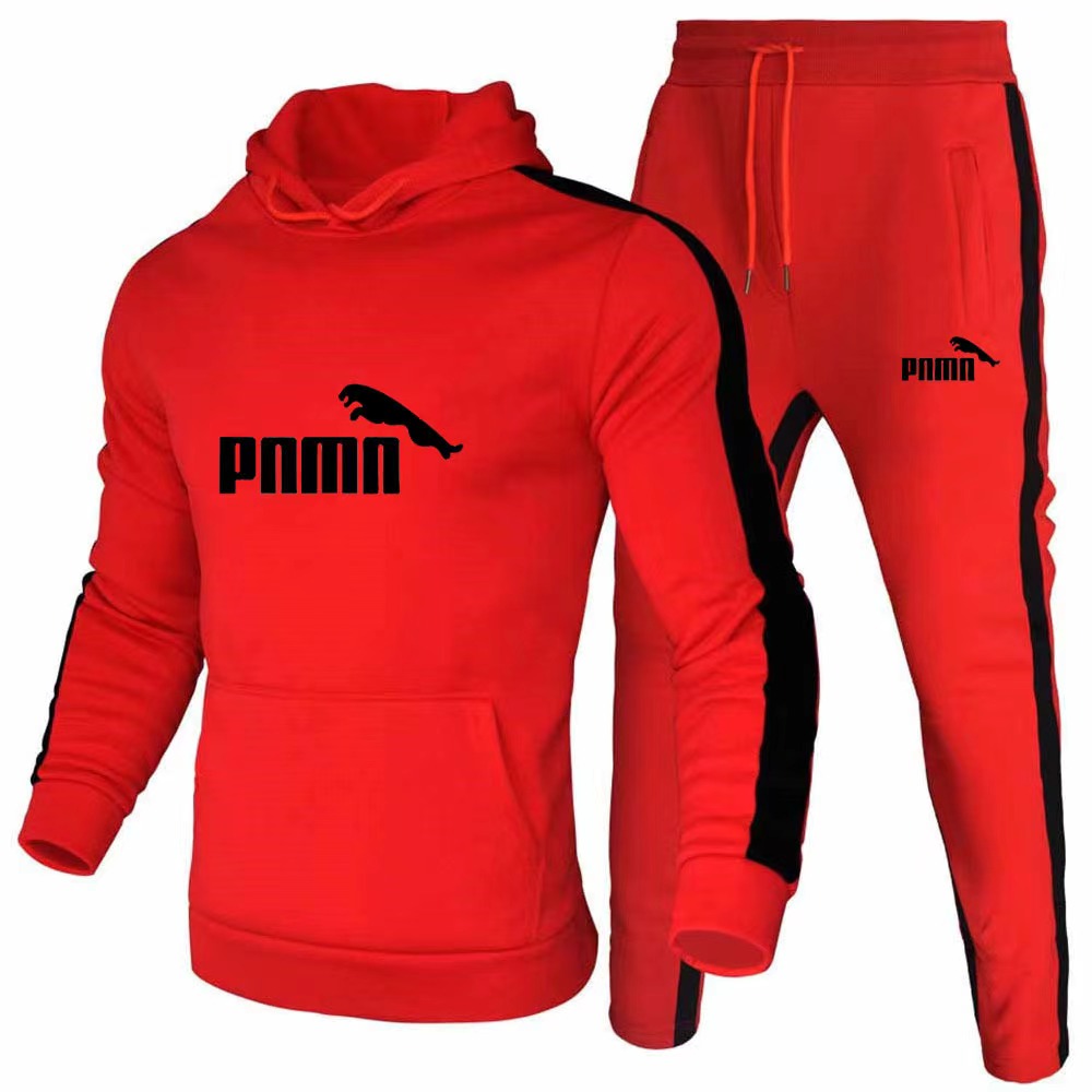 Gränsöverskridande mäns randiga hoodie set höst och vinter varma hoodie tillverkare direktförsäljning mode casual hoodie sport set