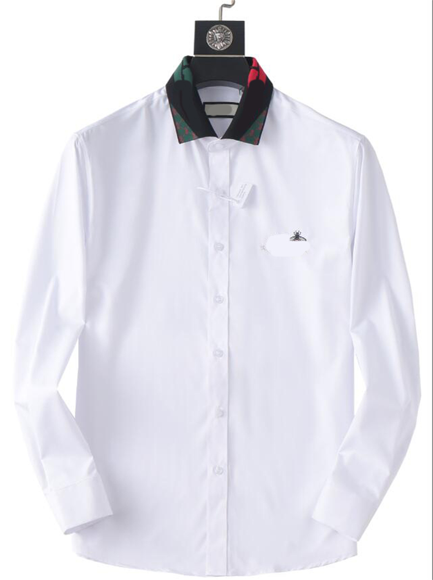 Tasarımcılar Erkek Gömlek Kalite Tasarımcı İş Tees Klasik Uzun Kollu Gömlek Düz Renk Mektup Bahar Sonbahar Bluz Artı Boyut S/M/L/XL/2XL/3XL/4XL#101