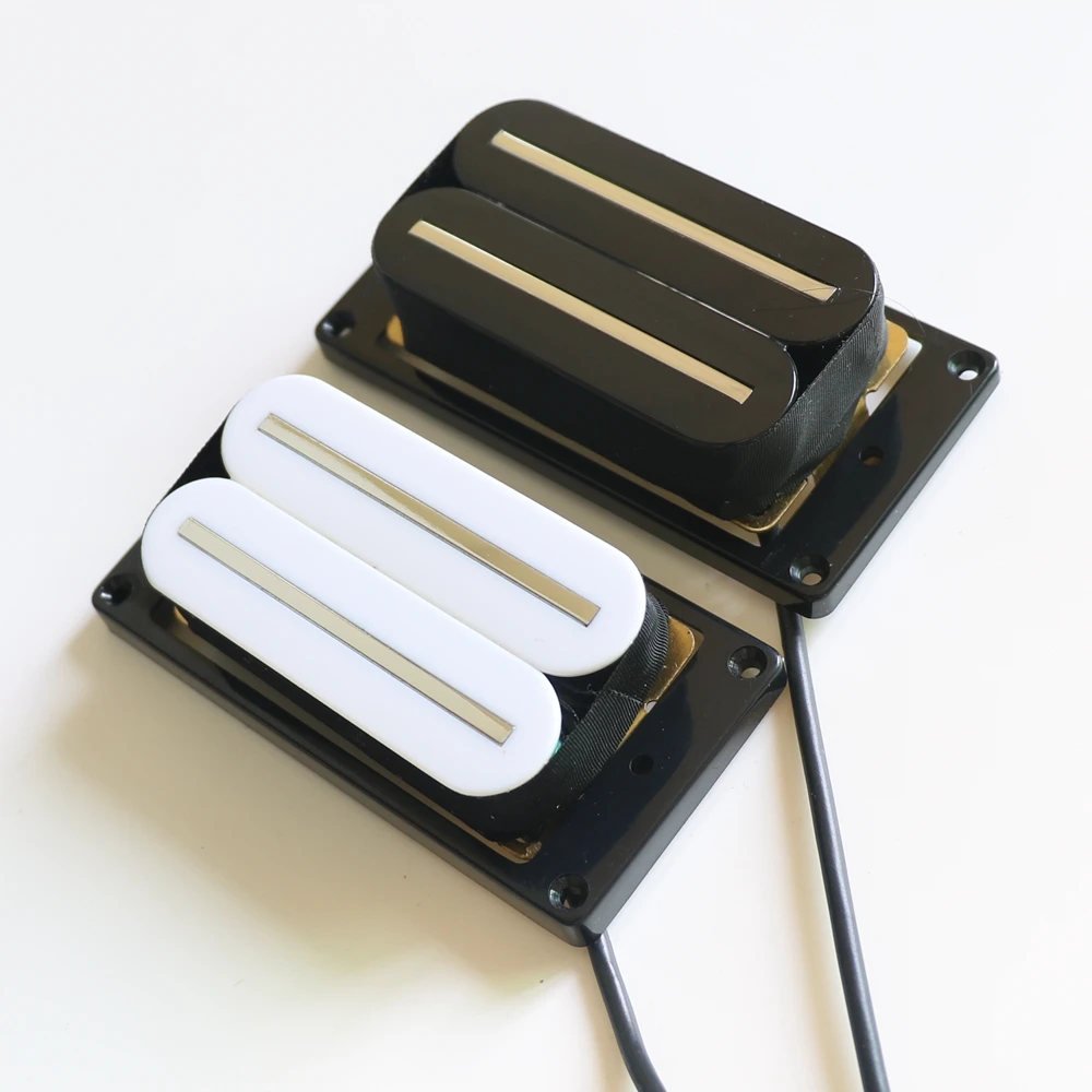 Câbles Hot Rual Rail Humbucking Pamies de guitare électrique dans des couleurs noires / blanches avec un surround plat noir