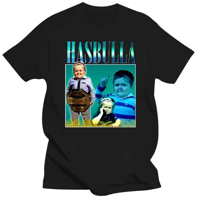 メンズTシャツHasbulla FightingMemeTシャツ男性女性ミニハビブブロガーTシャツ高品質のクルーネックピュアコットン特大ティートップスManl2402