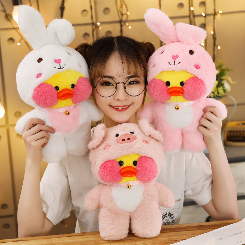 New internet celebrity hyaluronic acid duckling doll plush toy prototype transformed into yellow duck doll children's gift