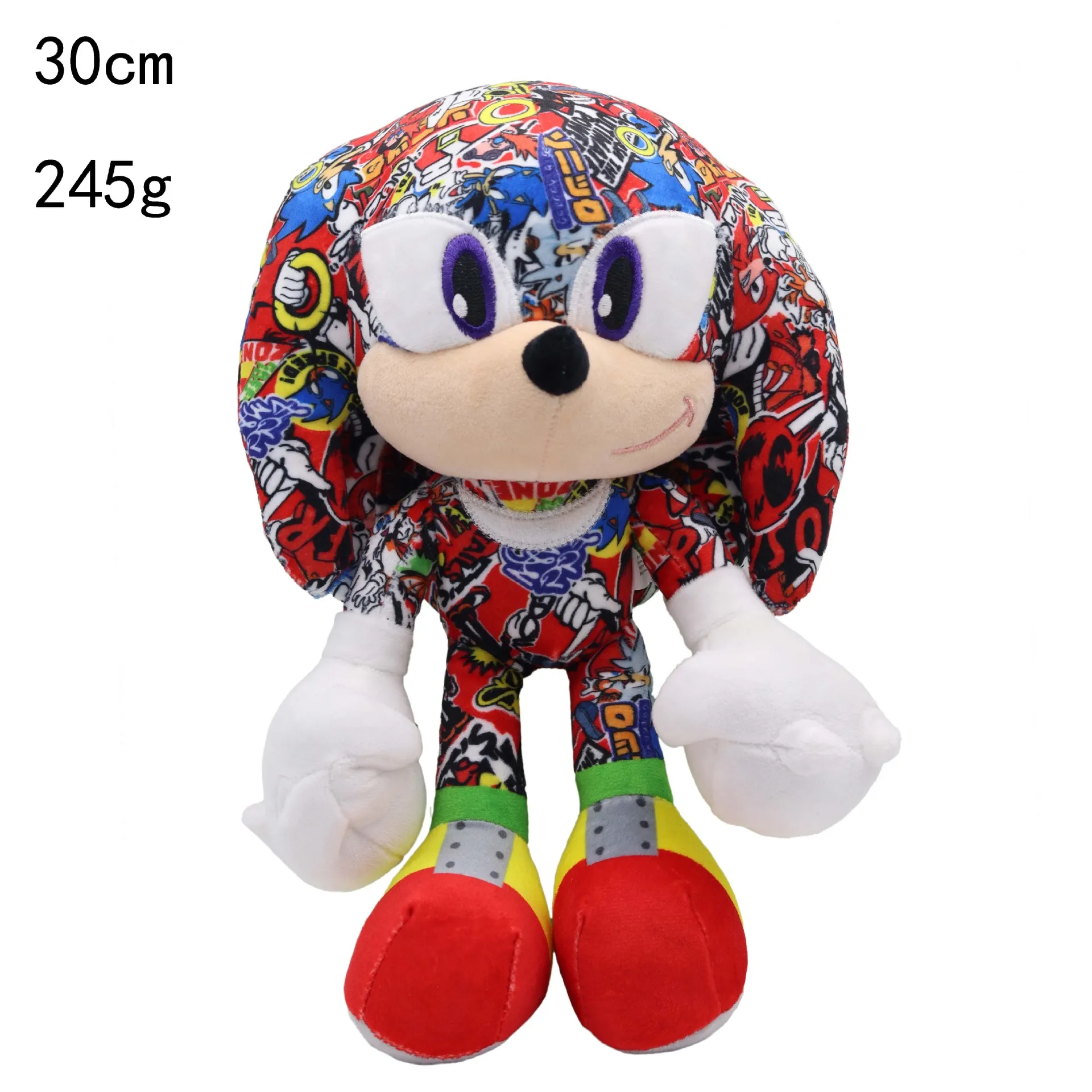 30CM Super Sonic Plush Toy The Hedgehog Amy Rose Knuckles Tails Cute Cartoon Soft Stuff Doll Birthday Gift for Children