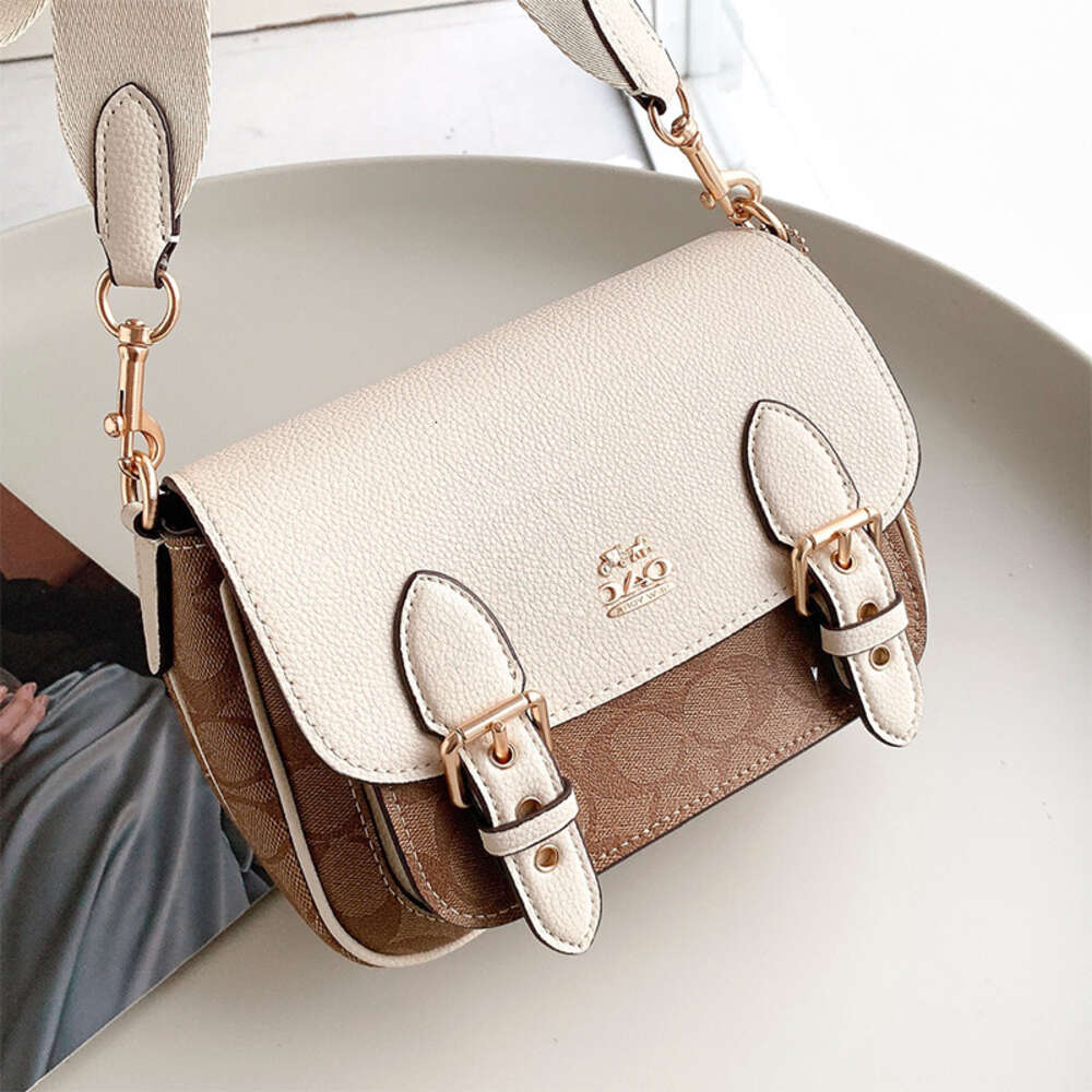 Handbag Designer Sells Hot Women's Brand Bags at 55% Discount New Shoulder Crossbody Bag Lucy Style Small Square Cotton and Canvas Leather Buckle