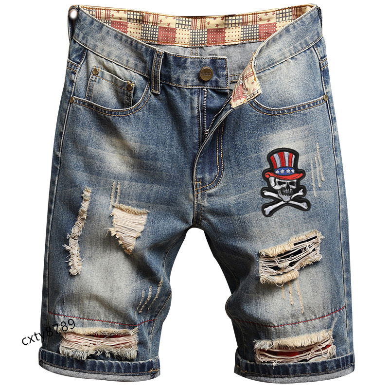 Top shorts pour hommes, jeans, jean skinny déchiré design, shorts décontractés, jeans d'été disponibles en tailles 28-38 Asie