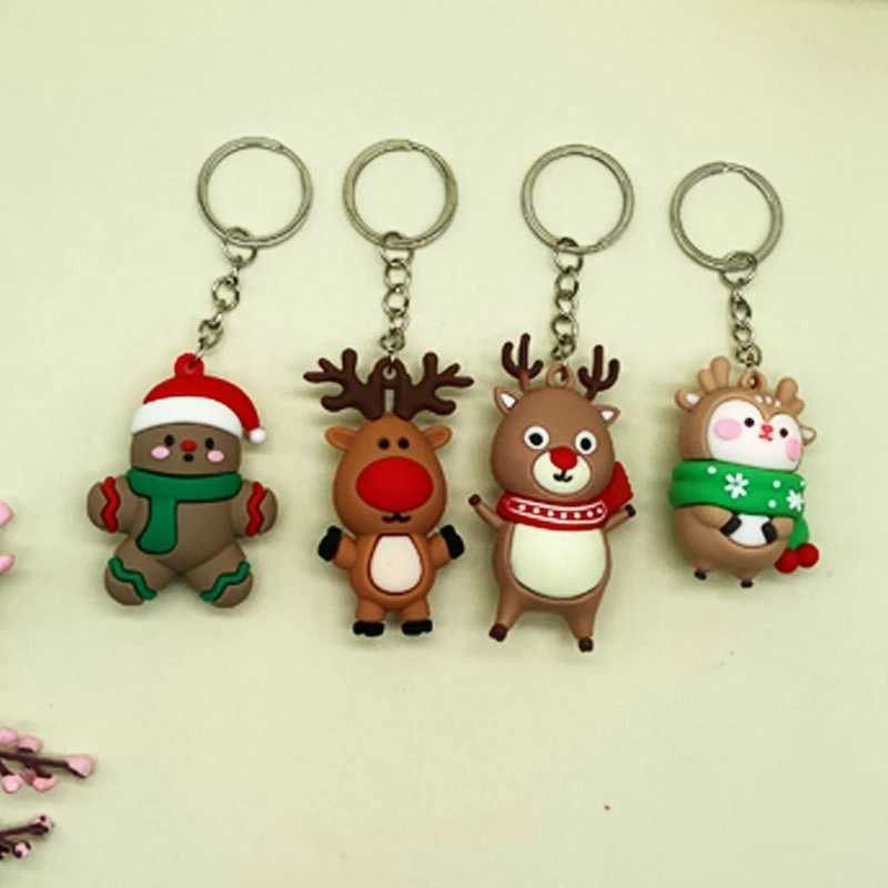 Keychains Lanyards Christmas Cute Cartoon Keychain Pendant Bag Car Mobile Phone Key Chain Women Men Key Buckle Accessories