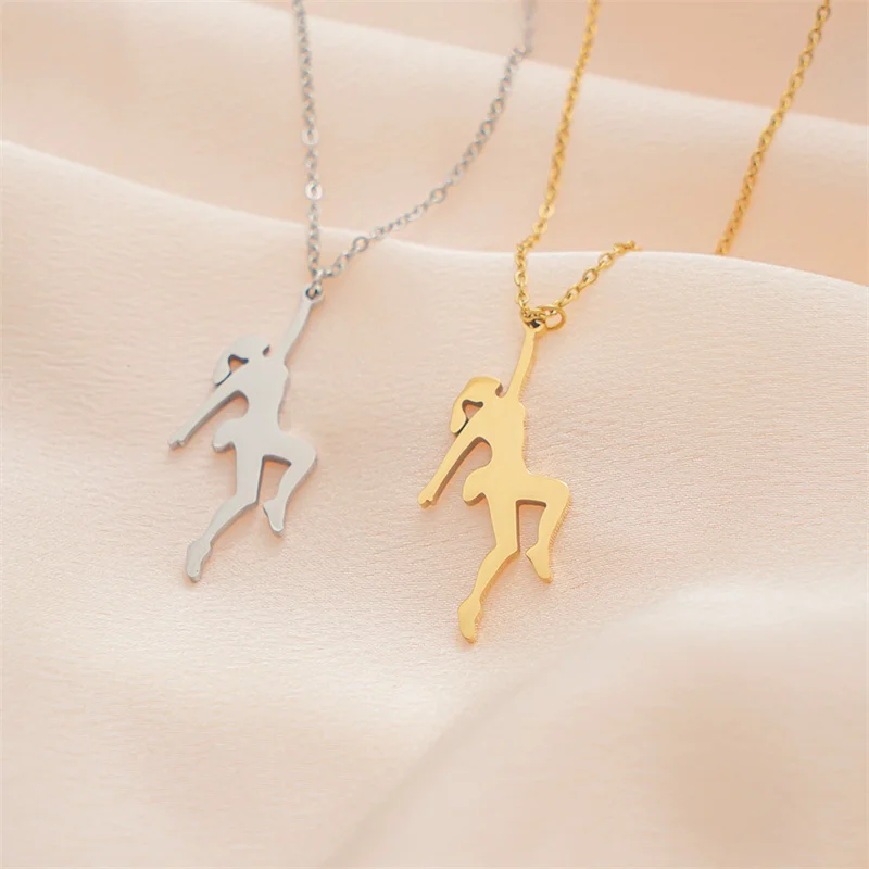 Migne déesse de roche grimpant montagne girl collier en acier inoxydable boy héros grimpeur humanoïde pendant clicule couloir pour randonnée voyage en plein air sports