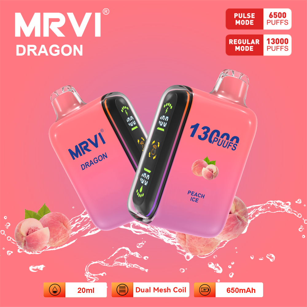 Pulse de barre geek d'origine MRVI Dragon 13000 Puffs Vapes Disposable Puff 15000 avec deux modes Affichage en plein écran 20ml E POD JUICE E POFSE PUSSION 20K