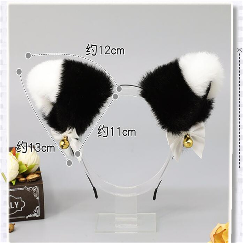 Mignon de chat en peluche pain en forme d'oreille de chat cuit à la vapeur Bell Bow Lolita Headress Fox Areille ACCESSOIRES DE COUPE AB141