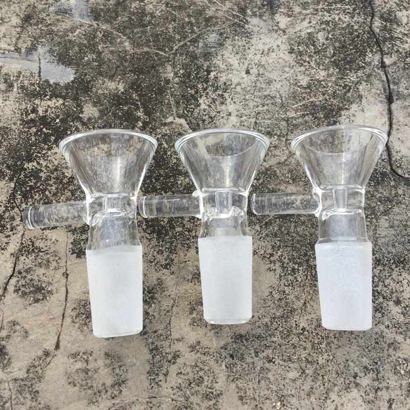 Cool Transparent Glass Smoking Bubbler feito artesanal 14mm machos articula -machos Herb Tobacco Filtro de tigela Bolsas de petróleo Bonga de água de água do gango do capote DHL DHL