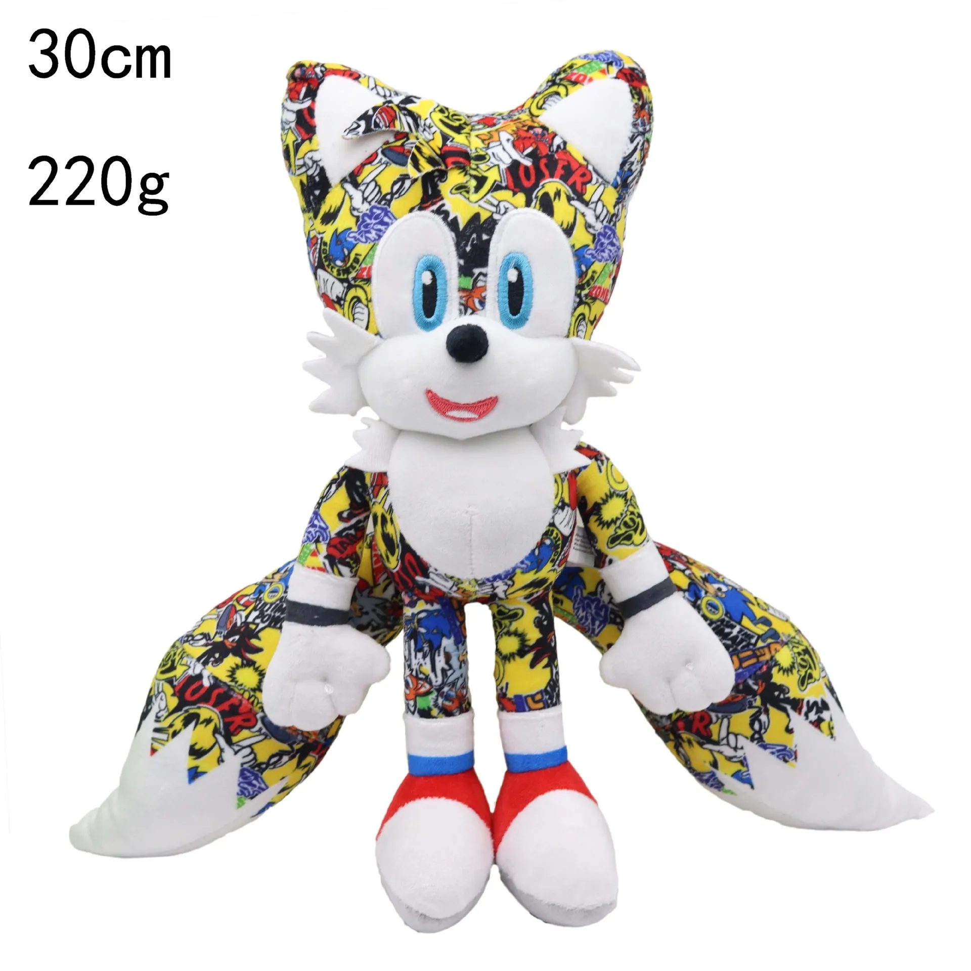 30CM Super Sonic Plush Toy The Hedgehog Amy Rose Knuckles Tails Cute Cartoon Soft Stuff Doll Birthday Gift for Children