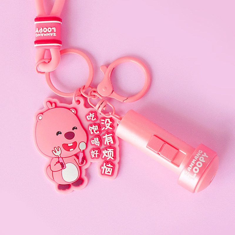 Ny Instagram -dekomprimering Loopy Ruby Beaver Flashlight Doll Keychain Car Pendant Creative Keychain