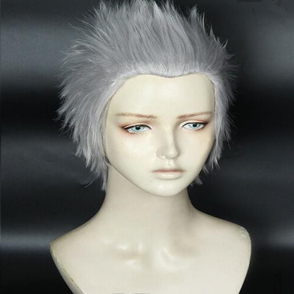 Game Devil May Cry 5 Vergil Short Silver Gray Cosplay WIG238G