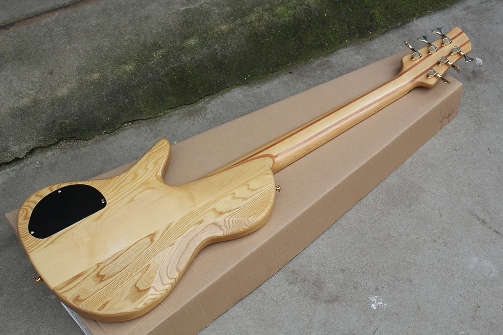 Cables 6 Strings Neckthrubody Electric Bass Guitar with Burl Maple Veneer 24 Frets Maple Fretboard