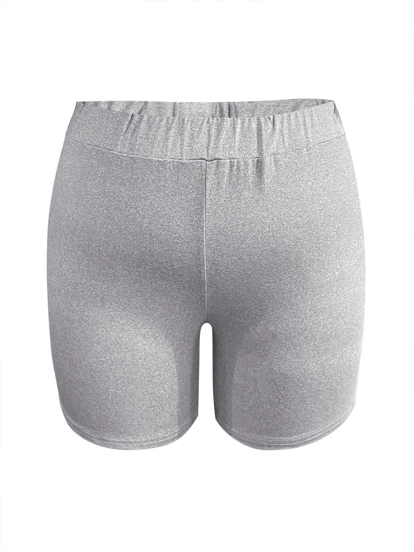 Pantalon de deux pièces pour femmes LW plus taille de coeur à cœur Sortie partagée avant surdimension surdimensive T-shirt coul