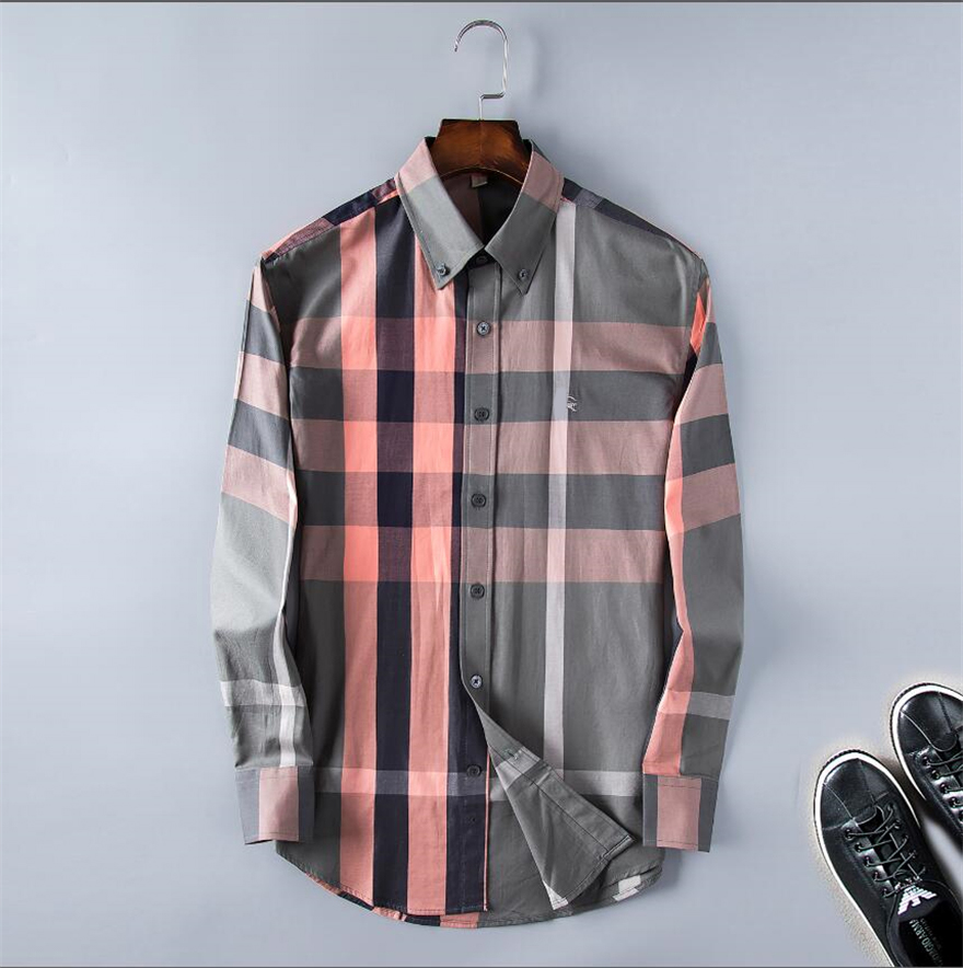 Robe de créateur chemise pour hommes et robe de qualité Bouton Bouton Bouton Up Up Up Classic Long Manche à manches solides LETTRE COULEUR PRINTEMP SPRING TIME M-4XL # 118