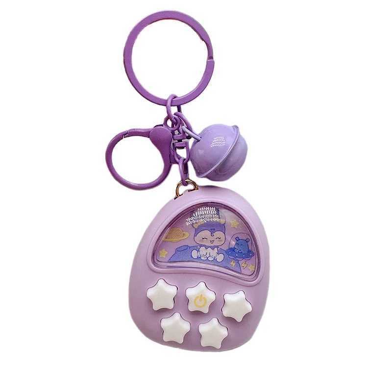 Keychains Lanyards New Cute Cartoon Handheld Mini Game Console Keychain Girls Schoolbag Pendant Gift
