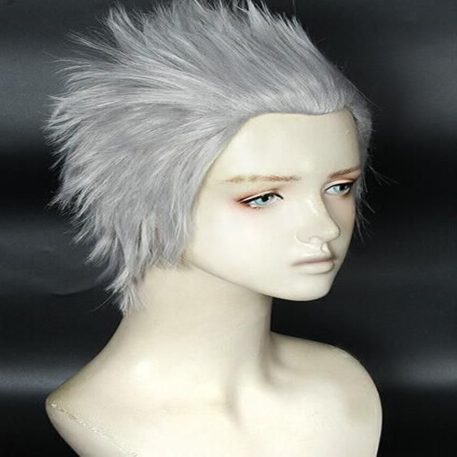 Game Devil May Cry 5 Vergil Short Silver Gray Cosplay WIG238G