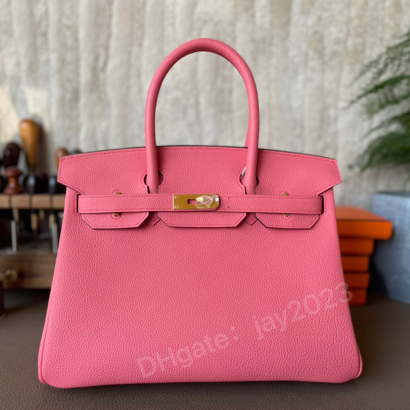 10S Fully handmade tote bag designer bag Classic Luxury Clamshell 30cm 35cm Imported togo cow leather Exquisite beeswax thread hand sewing with box