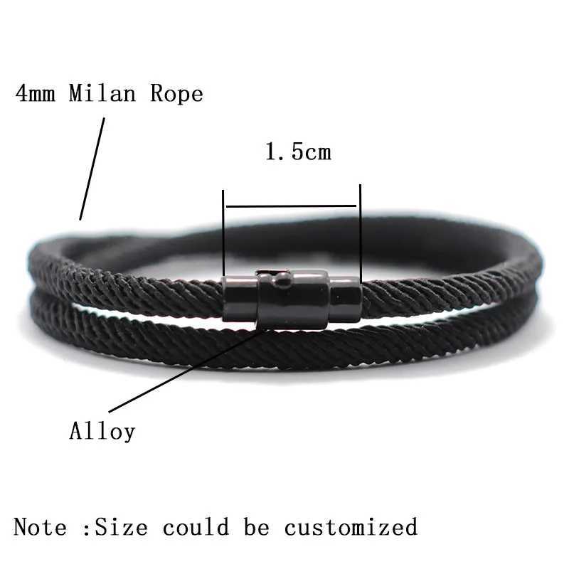 Other Bracelets New Minimalist Men Rope Bracelet Double Layer Survival Braclet Homme Accessories Boyfriend Gift Magnet Buckle Pulsera HombreL240415