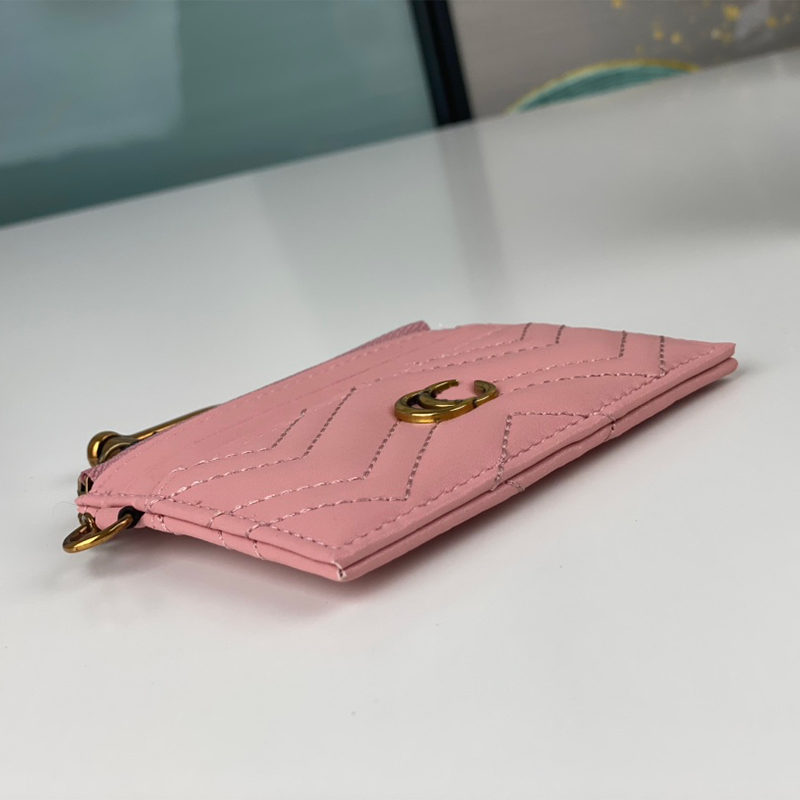 porte-carte de concepteur de luxe portefeuille portefeuille Zippy Keychain Coin Purse Cuir en cuir souple Mini portefeuille ID de crédit Carte de crédit Pursets portefeuilles clés Pouche de cartes avec cadeau de boîte