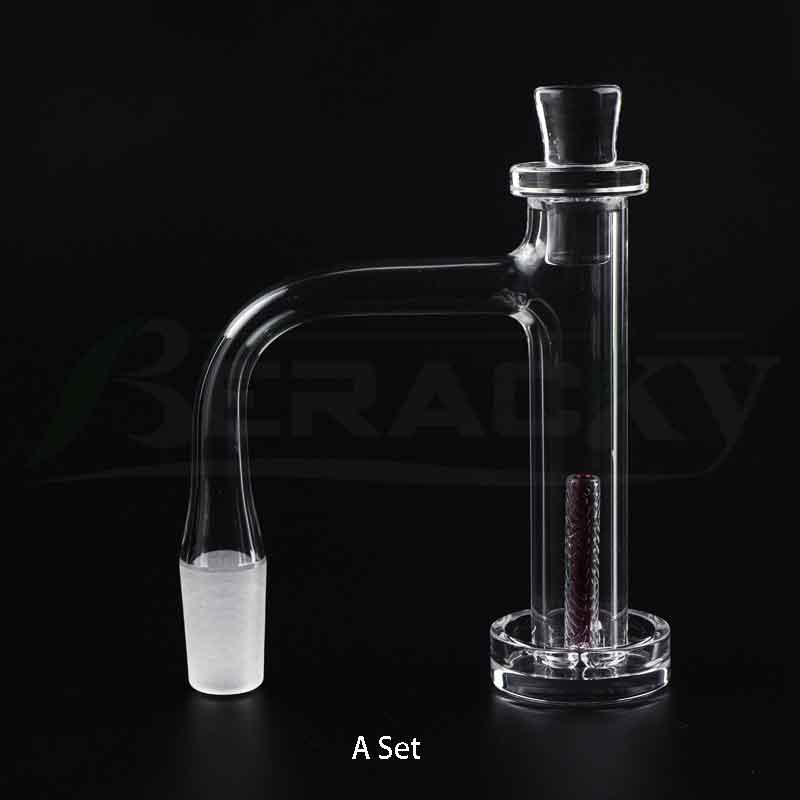 Beracky Two Styles Full Weld Smoking Control Tower Terp Slurper Quartz Banger With Quartz Cap Ruby Quartz Pillars Beveled Edge Seamless Quartz Nails For Bongs Rigs