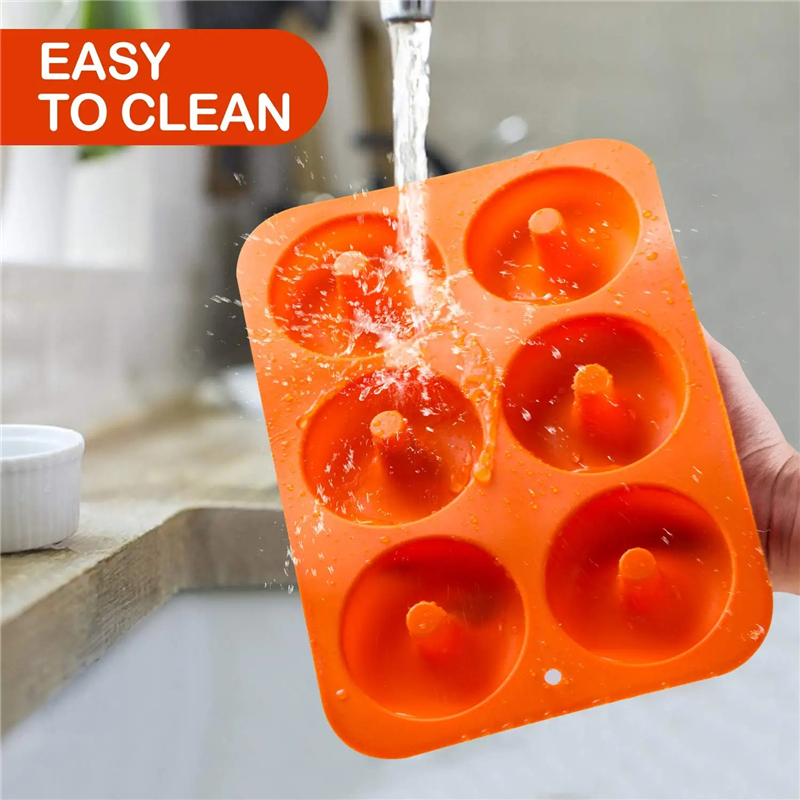 6 Holes Silicone Donut Mold Baking Pan Non-Stick Baking Pastry Chocolate Cake Dessert DIY Decoration Tools Bagels Muffins Donuts wholesale