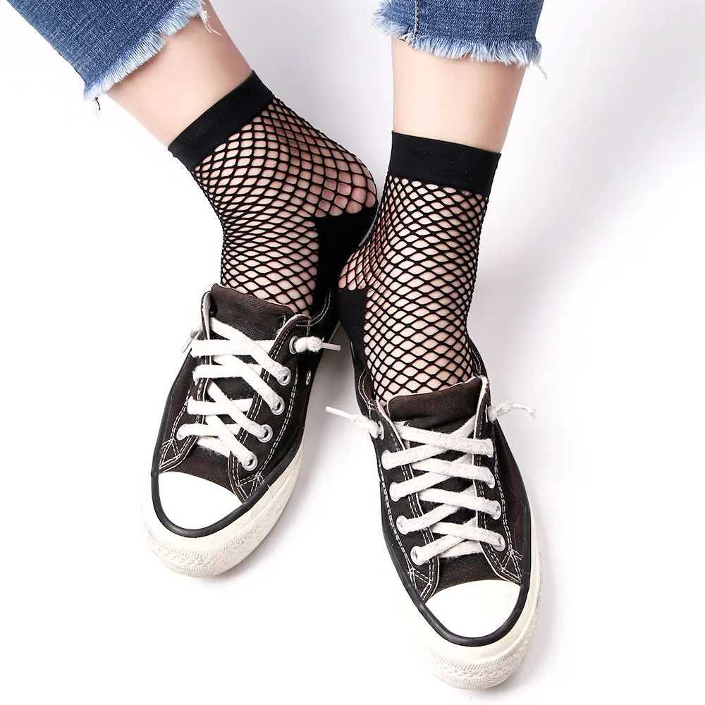 Socken Strumpfwaren Mode Frauen Mädchen Lady Sexy Spitzen -Knöchel High Fishnet Net Net Netto Farbe Kurzer Crew Sommer Atmungsfreie Socken Neuankömmlinge