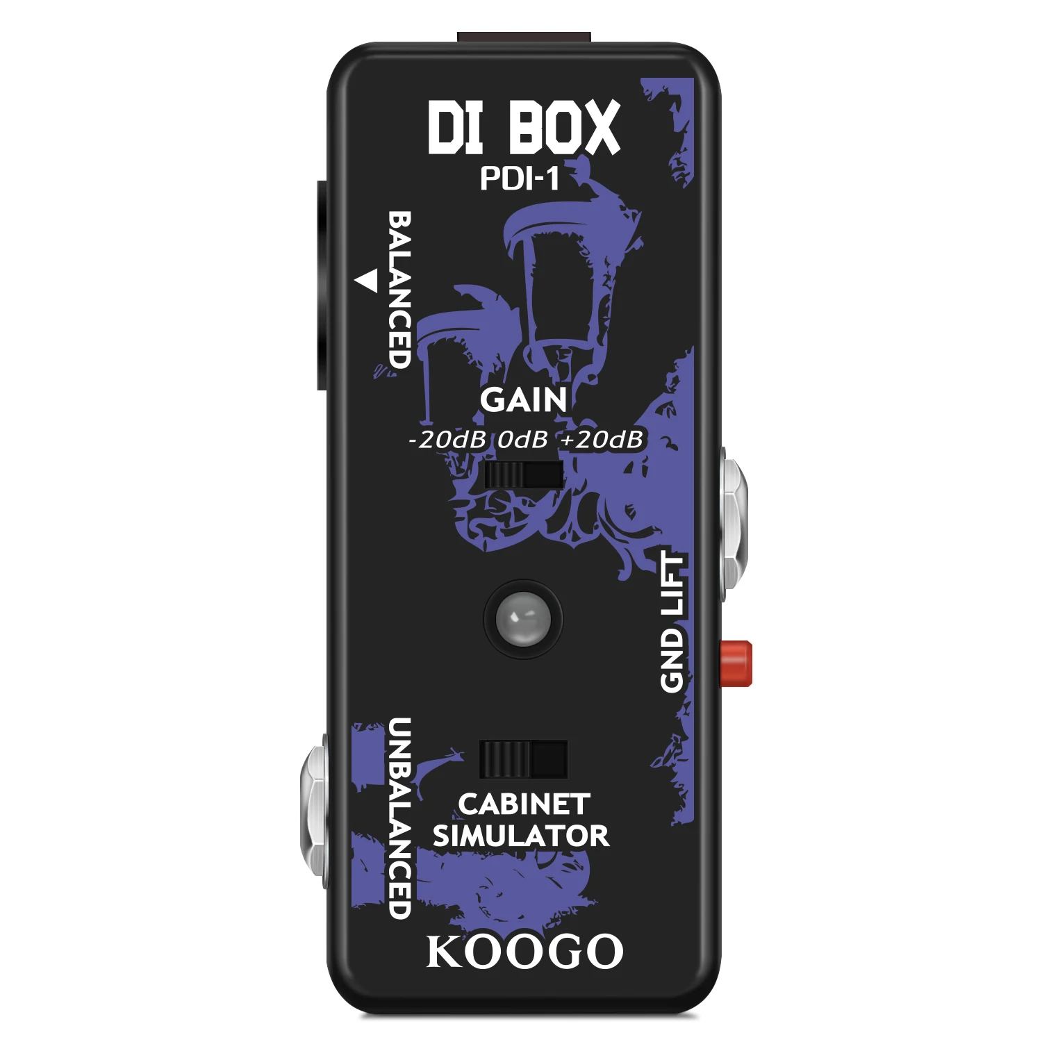 Кабели Koogo LEF331 Прямая коробка гитара пассивная DI Box с симулятором шкафа 1/4 и XLR