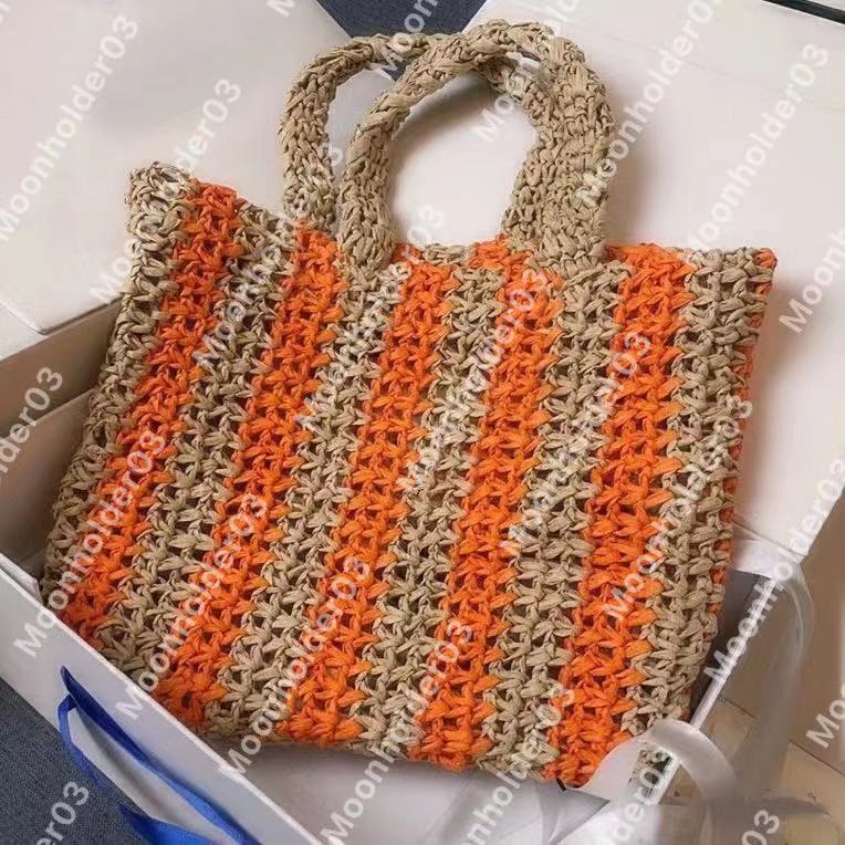 Designer raffia bag summer shoulder bedding bag tote women beach bags luxury handbags Mesh breathing bags Woven Shopping Straw Microfiber Embroidered PRPU