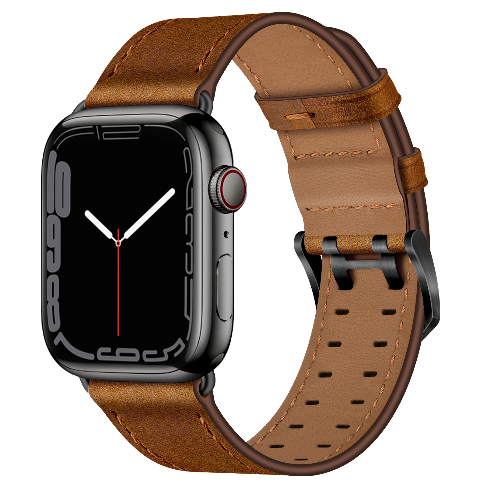 Sangle en cuir premium pour Apple Watch Band 49 mm 45 mm 41 mm 44 mm 40 mm 42 mm 38 mm en cuir commercial Classic Iwatch bracelet