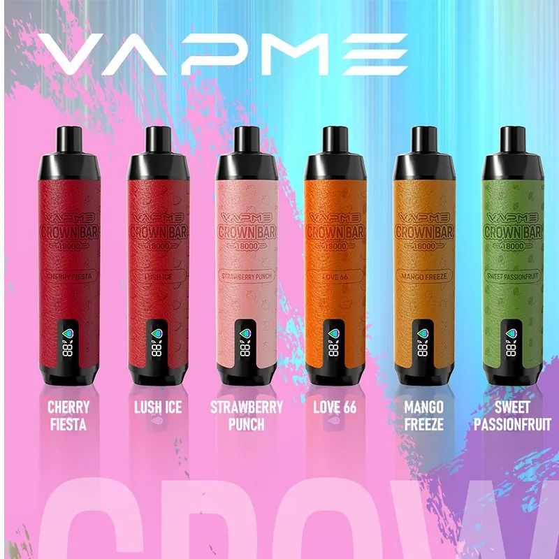 VAPME CROWN BAR 18000 puffs DTL Disposable Vape 650mAh Battery Vape with Mesh Coil Rechargeable Battery 2% 5% puff 18K Disposable Cigarettes VS AL FAKHER