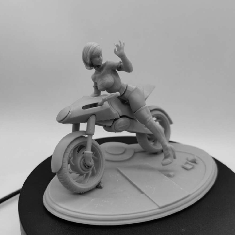 Anime Manga weiblicher Motorradfahrer DIY Harz Abbildung 1/24 Skala 75mm Montage Model Kit Unbekannte Amas unbemalte Statuettes Spielzeug